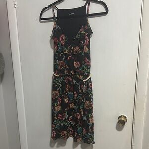 A. Byer Black Floral Mini Dress